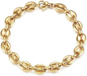 14k Gold filled coffee bean bracelet for women mariner bracelet coffee jewelry for Men bean charm bracelet for Adults best gift for Your