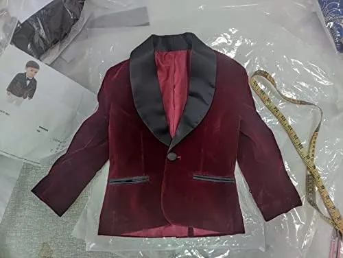2024 Little Boy Velvet Toddler Blazers for Boy Children Kids Shawl Lapel Jacket STTZJK001
