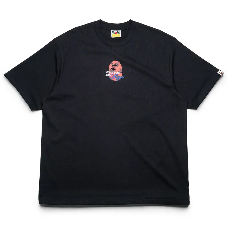 A Bathing Ape Floral Solid Camo Medium Ape Head Tee - Black