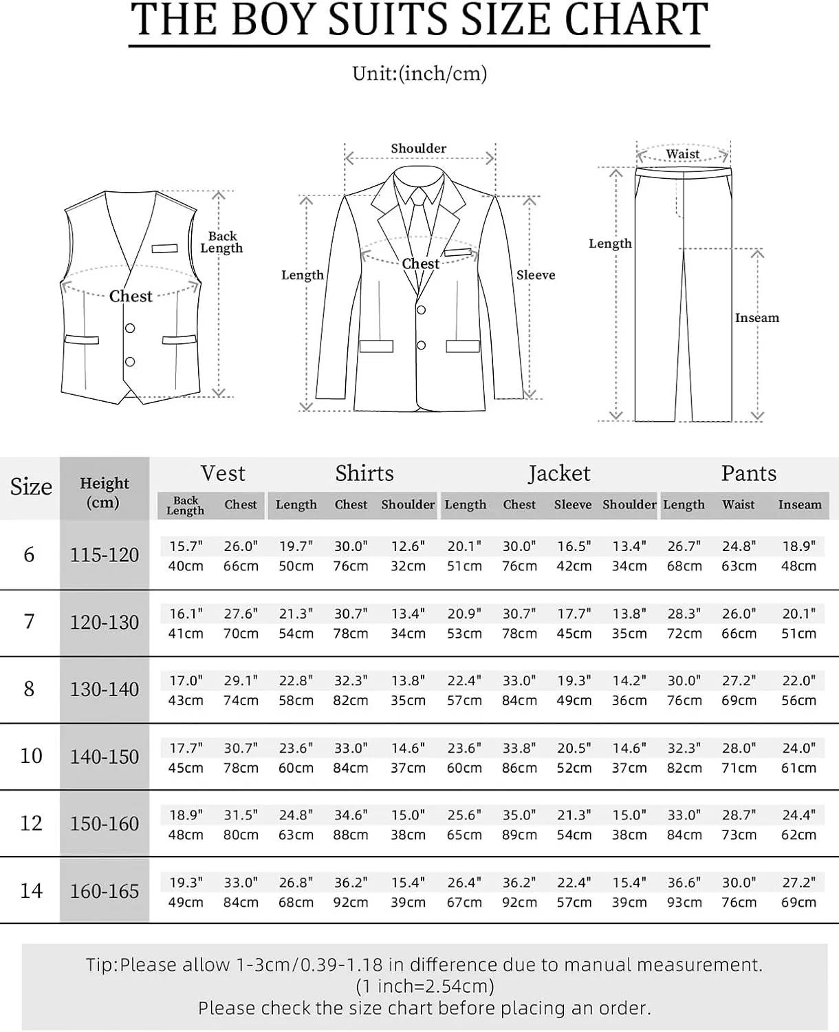 A&J DESIGN Boys 7-Piece Formal Suit Ring Bearer Outfit with Dress Shirt, Jacket, Vest, Pants, Tie, Bowtie and Pocket Square