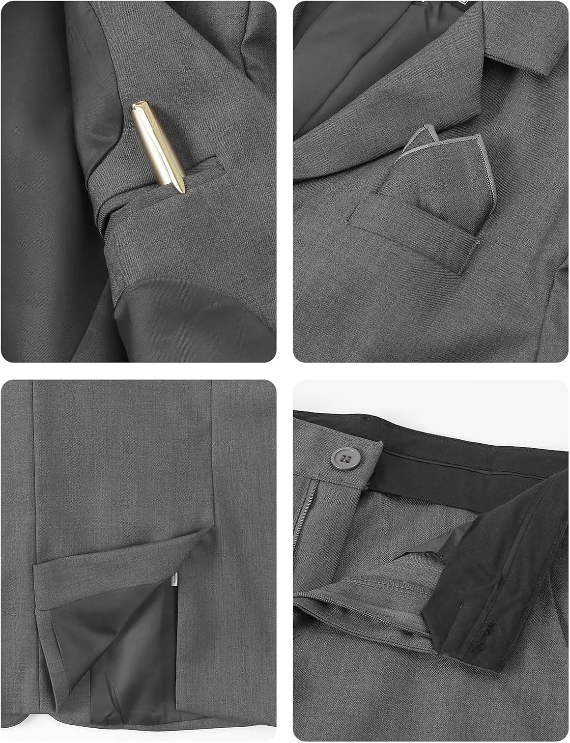 A&J DESIGN Boys 7-Piece Formal Suit Ring Bearer Outfit with Dress Shirt, Jacket, Vest, Pants, Tie, Bowtie and Pocket Square