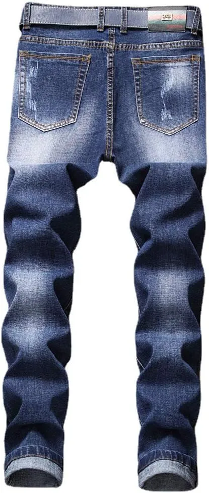 AITITIA Men's Ripped Regular Fit Jeans