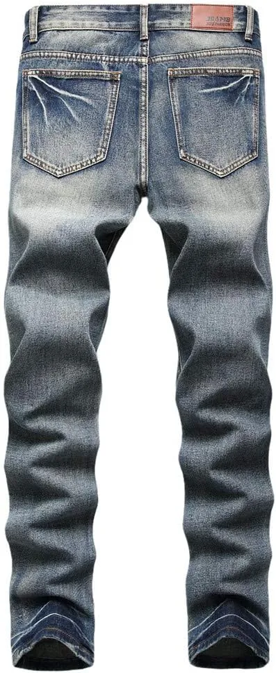 AITITIA Men's Ripped Regular Fit Jeans