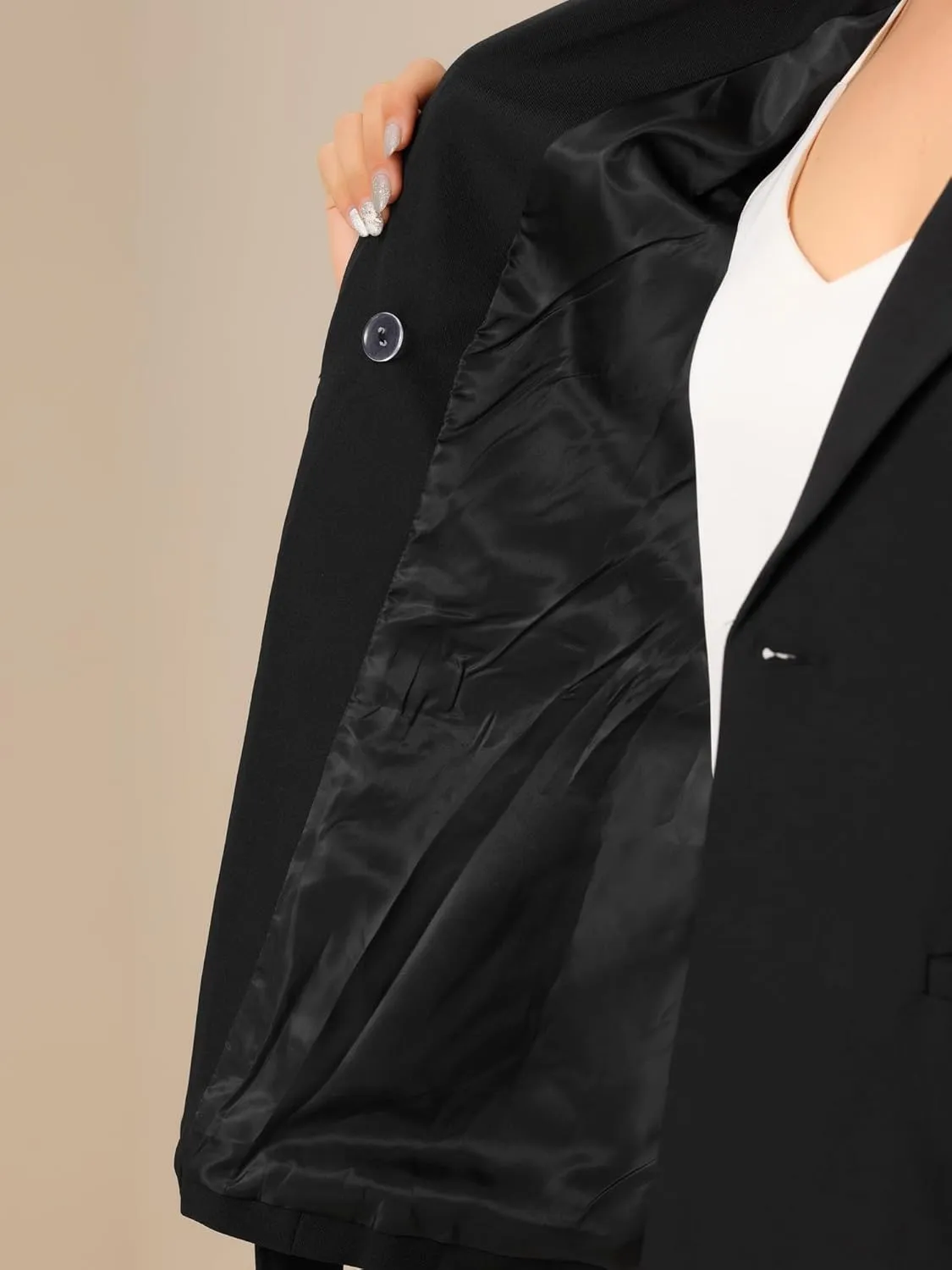 Allegra K Casual Belted Blazer for Women's Lapel Long Sleeve Work Office Wrap Blazer Jackets