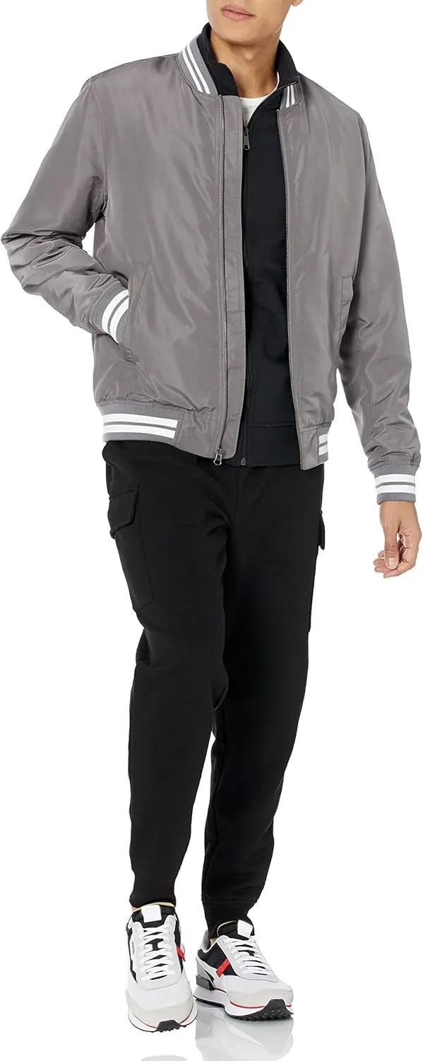 Amazon Essentials Men's Zip Up Sweatshirt, Lightweight French Terry, Mock Neck