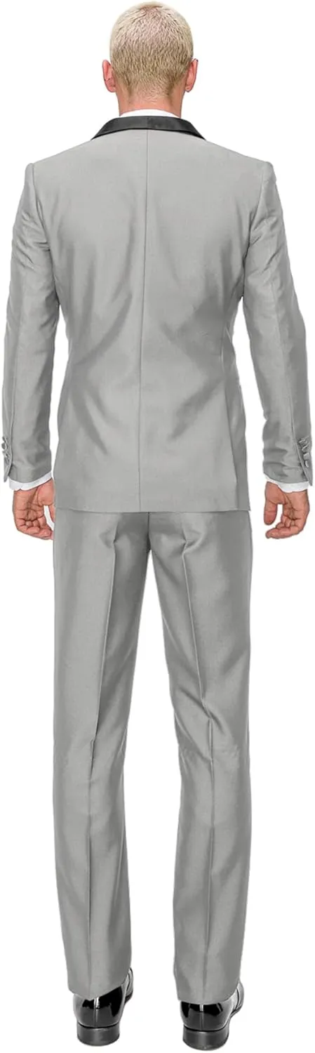 Antonio Uomo Mens Suit Set  Slim Fit Tuxedo Blazer Solid Jacket Vest Pants Formal Business Wedding Party Prom Dress Suits