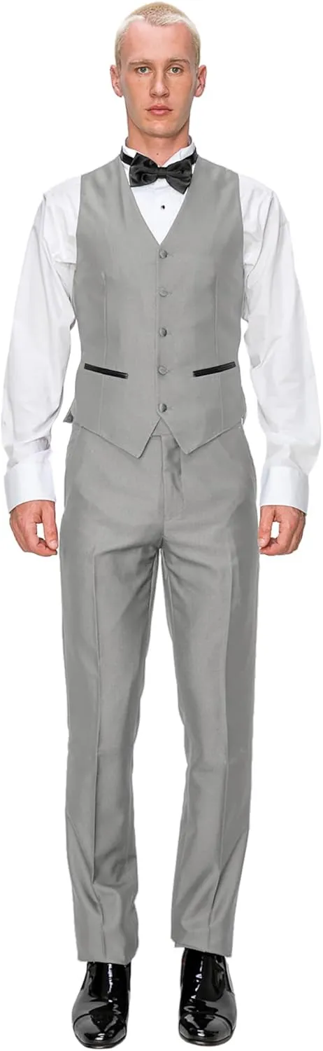 Antonio Uomo Mens Suit Set  Slim Fit Tuxedo Blazer Solid Jacket Vest Pants Formal Business Wedding Party Prom Dress Suits