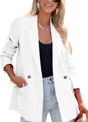 ARTFREE Womens Casual Blazer Button Lapel Long Sleeve Work Business Fashion Blazers Jackets Outfits with Pockets