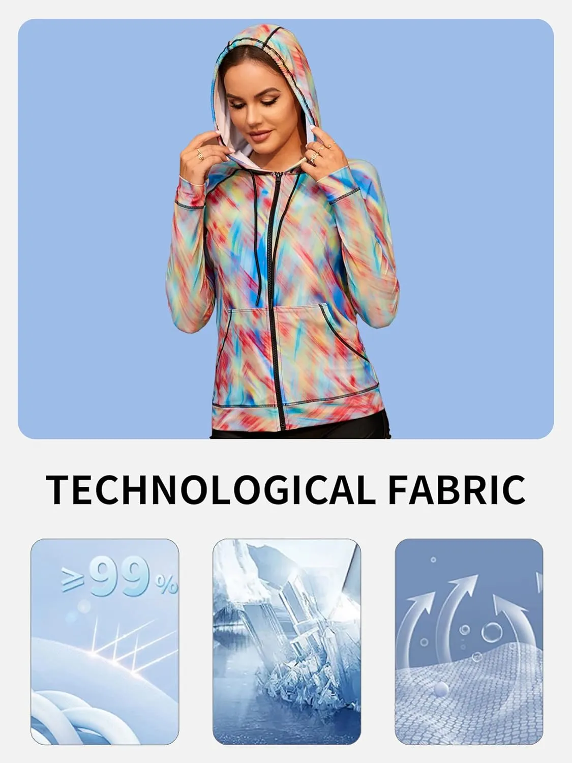 ATTRACO Long Sleeve Rash Guard Shirts for Women Full Zip Jackets Sun Protection Surfing Swimsuit