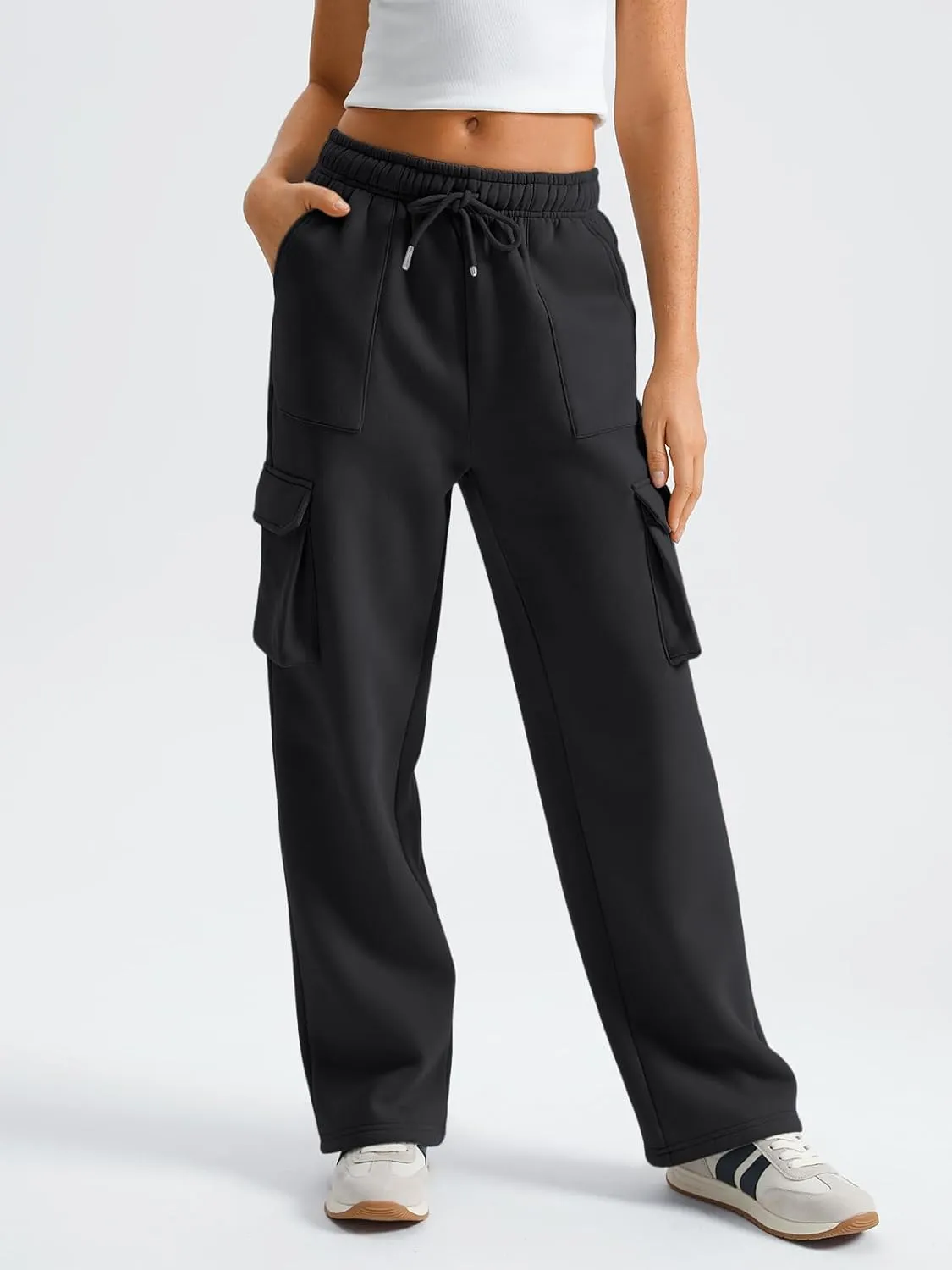 AUTOMET Womens Sweatpants Wide Leg Cargo Pants Fall Fashion Outfits Sweats Baggy Winter Clothes Parachute Joggers