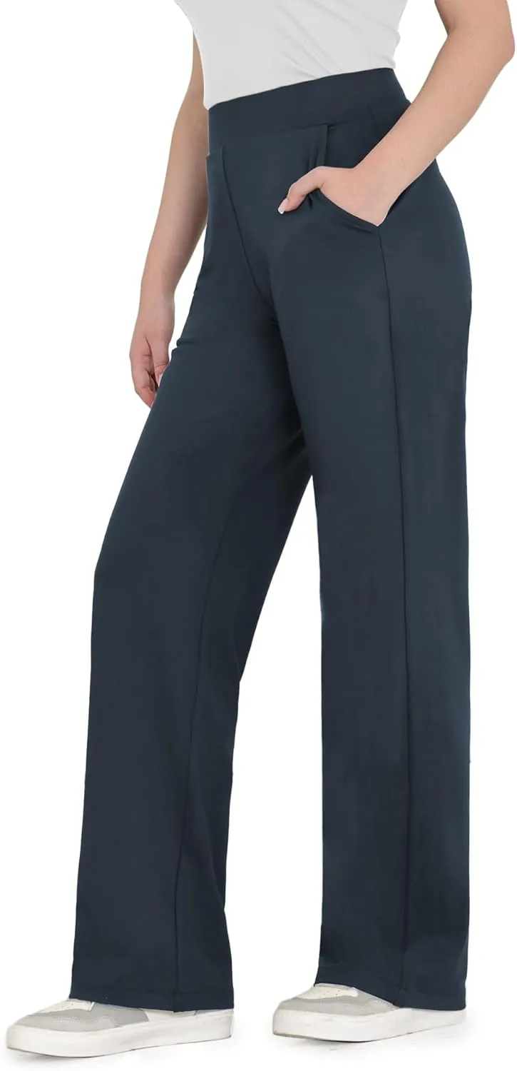 Bamans Dress Pants Women Bootcut Flare Leggings High Waisted Work Business Office Trousers Yoga Slacks with Pockets