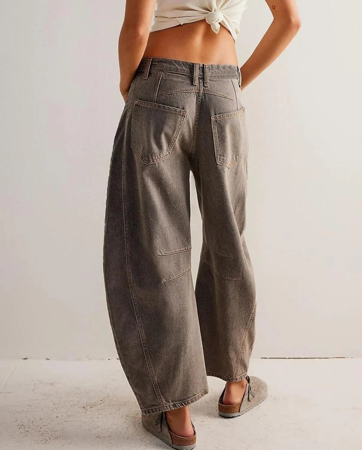 Barrel Jeans Women Baggy Boyfriend Jeans for Women y2k Cargo Wide Leg High Waist Midrise Button Fly 2024 Fall