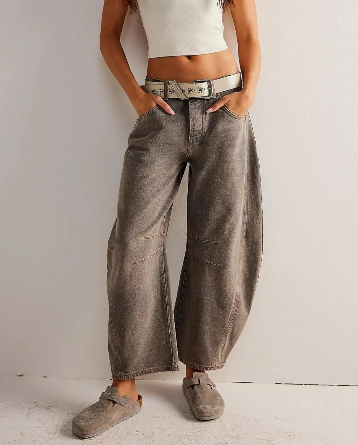 Barrel Jeans Women Baggy Boyfriend Jeans for Women y2k Cargo Wide Leg High Waist Midrise Button Fly 2024 Fall