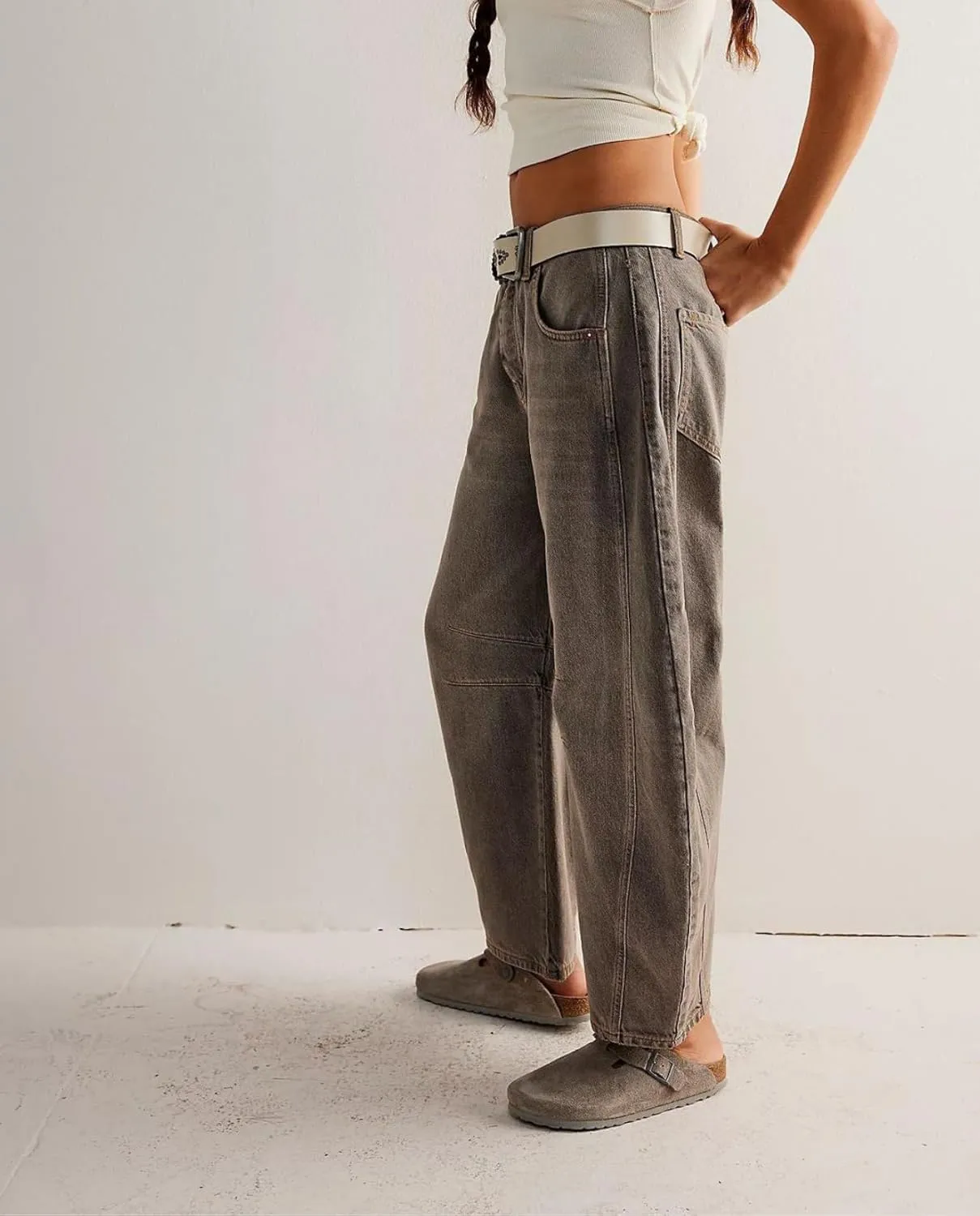 Barrel Jeans Women Baggy Boyfriend Jeans for Women y2k Cargo Wide Leg High Waist Midrise Button Fly 2024 Fall
