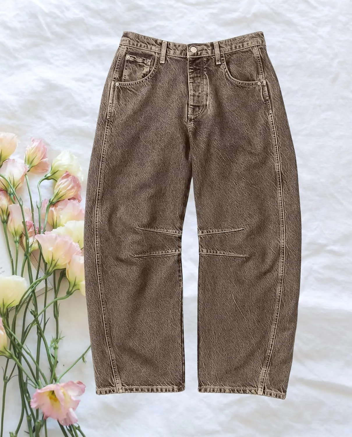 Barrel Jeans Women Baggy Boyfriend Jeans for Women y2k Cargo Wide Leg High Waist Midrise Button Fly 2024 Fall