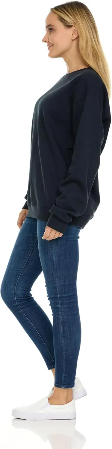 BILLIONHATS 12 Pack Womens Oversized Crew Neck Sweatshirt, Fleece Lined, Bulk Wholesale Sweatshirts for Charities & Events