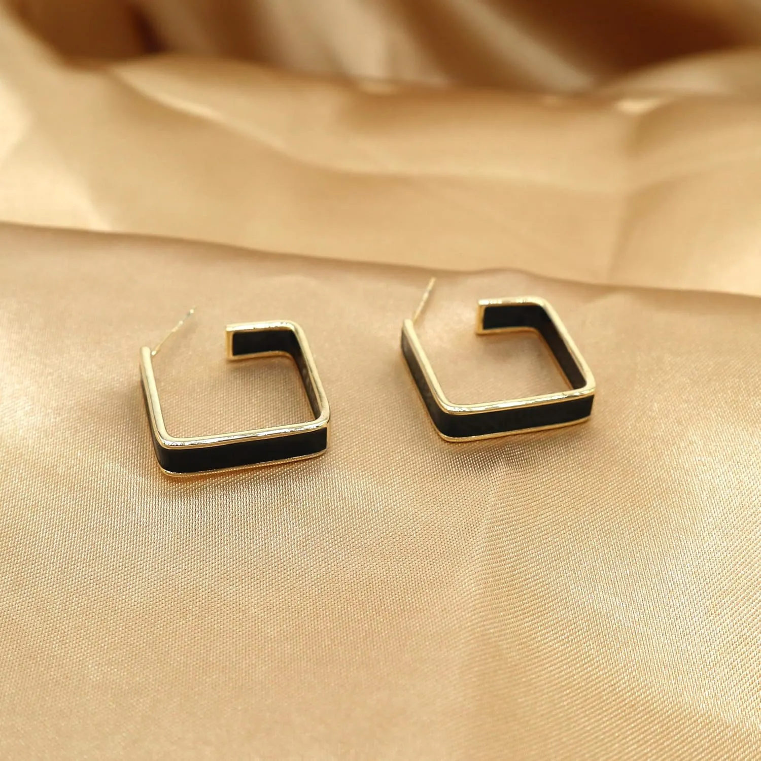 Black White Earrings for Women Sparkly Geometric Dangle Drop Statement Jewelry