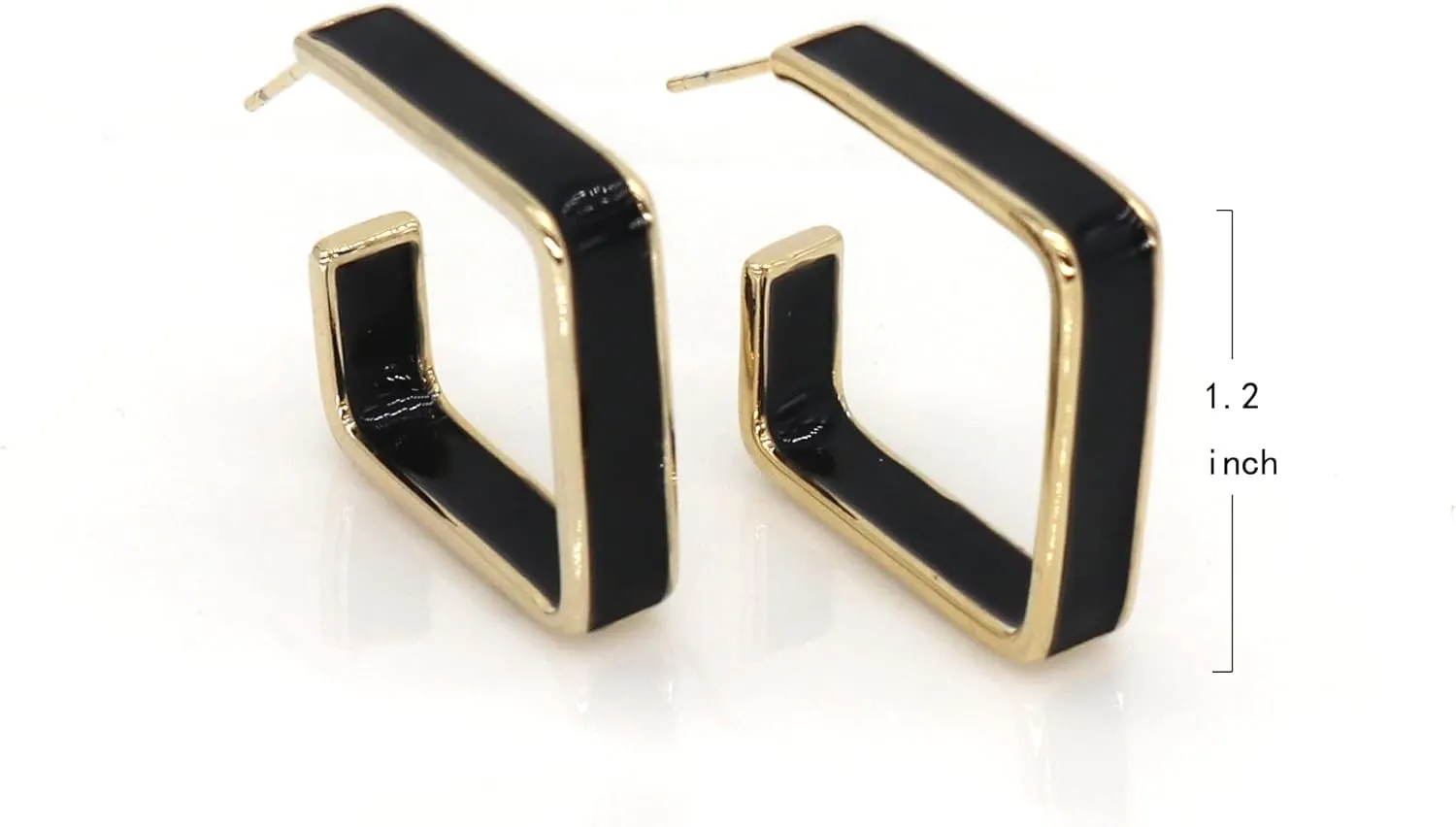 Black White Earrings for Women Sparkly Geometric Dangle Drop Statement Jewelry