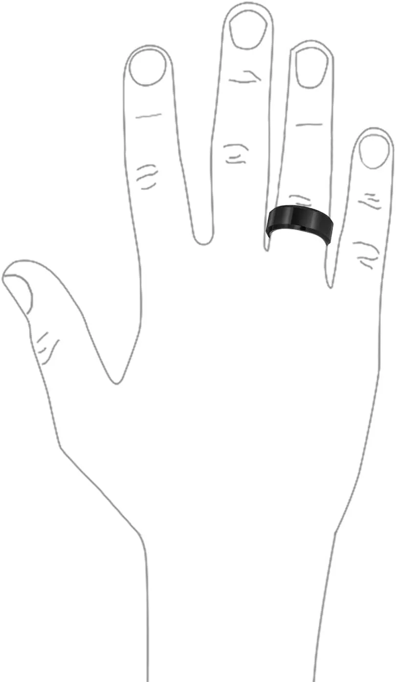 Bling Jewelry Customizable Custom Black Or Silver Titanium Wedding Ring Gold Tone For Men Comfort Fit 8Mm