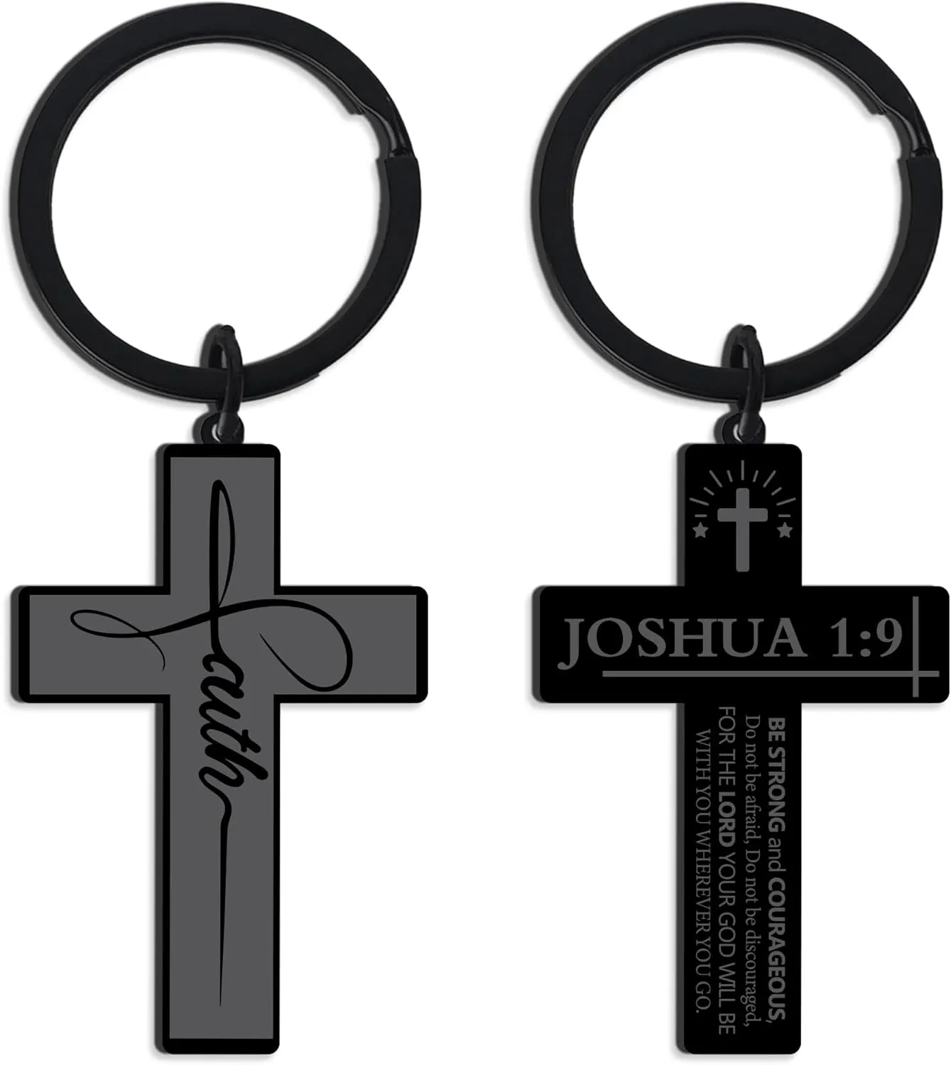 Bozidol Inspirational Bible Verse Cross Keychains, Religious Christian Birthday Baptism Graduation Gifts for Men Boys Teens