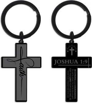 Bozidol Inspirational Bible Verse Cross Keychains, Religious Christian Birthday Baptism Graduation Gifts for Men Boys Teens