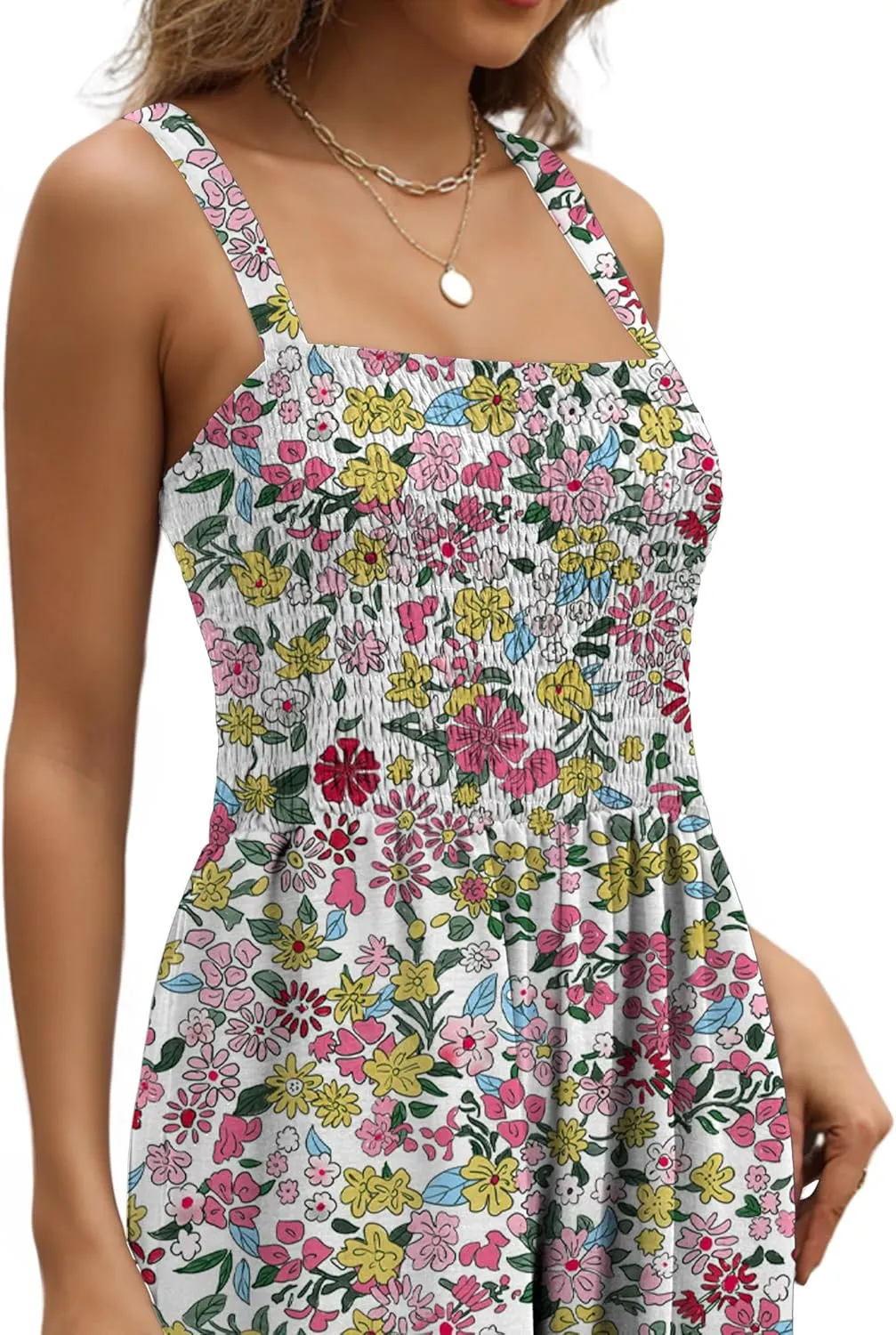 Buauty Women's Overalls Jumpsuits for Women 2025 Sleeveless One Piece Rompers Casual Loose High Waist Wide Leg with Pockets