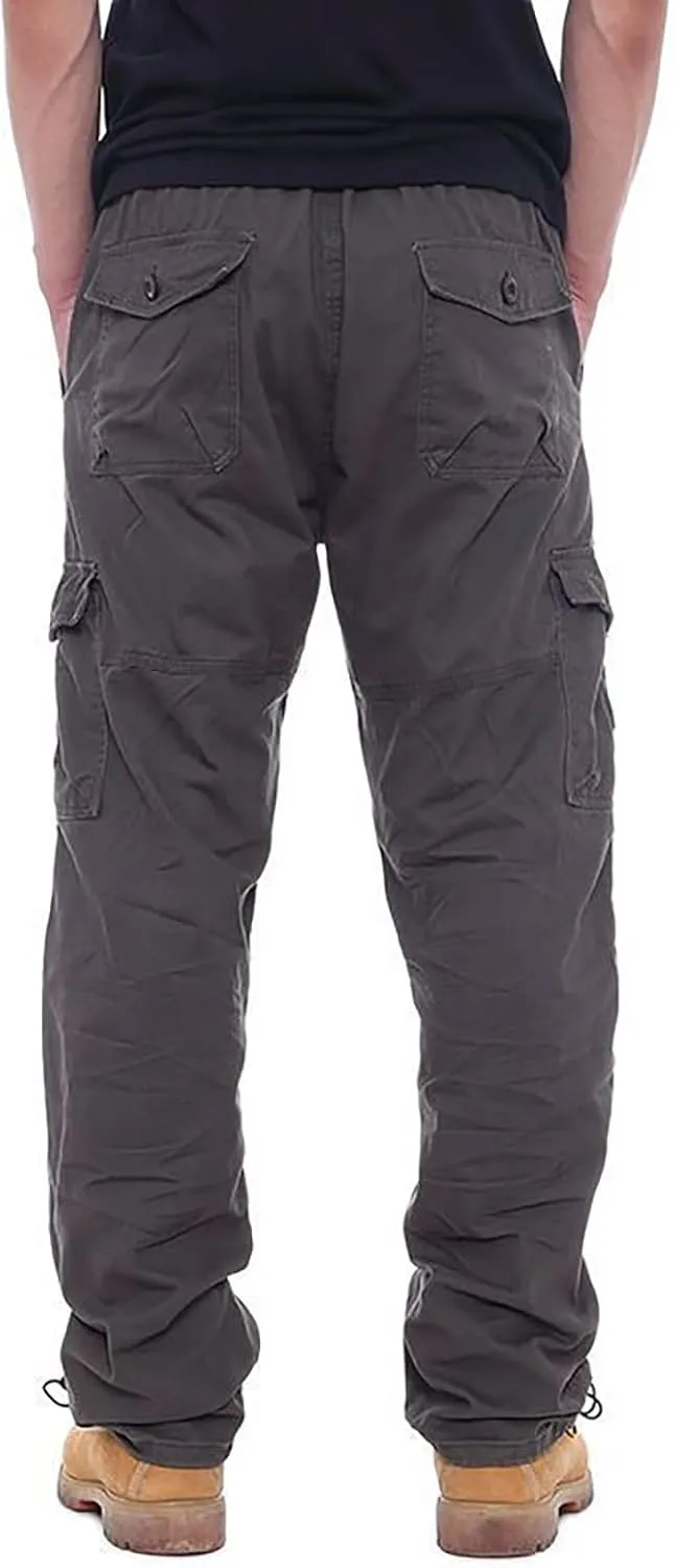Cargo Work Pants for Men Pockets Casual Pants Big and Tall Stretch Loose Fit Sweatpants Plus Size Trousers Stylish