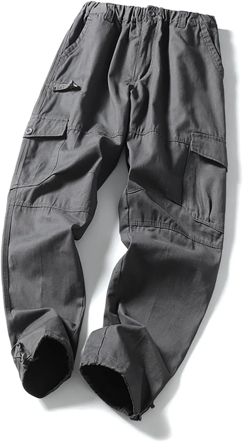 Cargo Work Pants for Men Pockets Casual Pants Big and Tall Stretch Loose Fit Sweatpants Plus Size Trousers Stylish