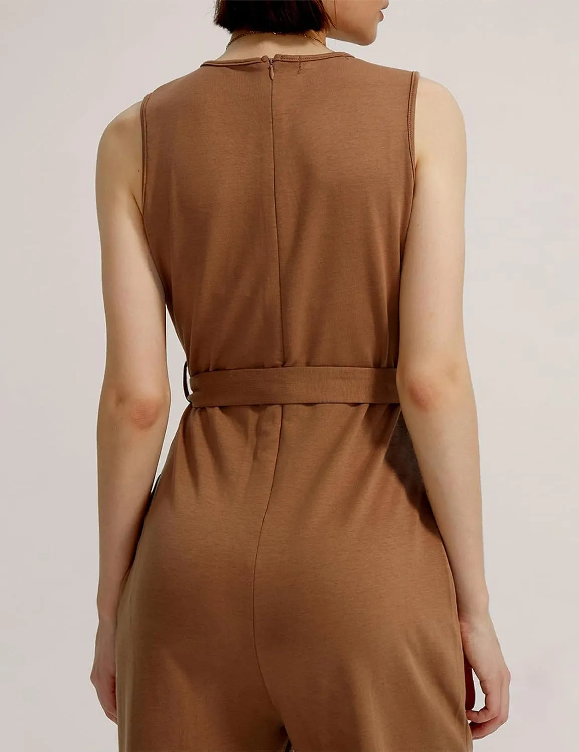 CHERFLY Jumpsuits for Women Dressy Summer Formal Outfits Belted Wide Leg Overalls 2025