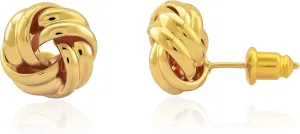 Chunky Small Knot Earrings for Women 14K Gold Silver Plated Geometric Dangle Drop Hoop Stud Dainty Hypoallergenic and Lightweight Jewelry Fashion Trendy Gifts