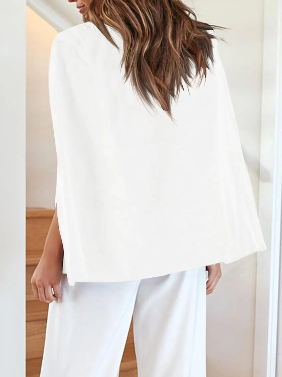 Cicy Bell Women's Casual Cape Blazer Jackets Split Sleeve Open Front Elegant Evening Party Workwear