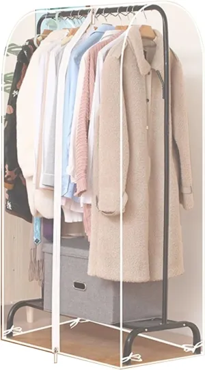 Clothing Rack Cover, Garment Bags for Hanging Clothes, with Metal Zipper, Suitable for Suits, Jackets, Sweaters, Shirts, Pants(Clear,60x50x150cm x20x59in)