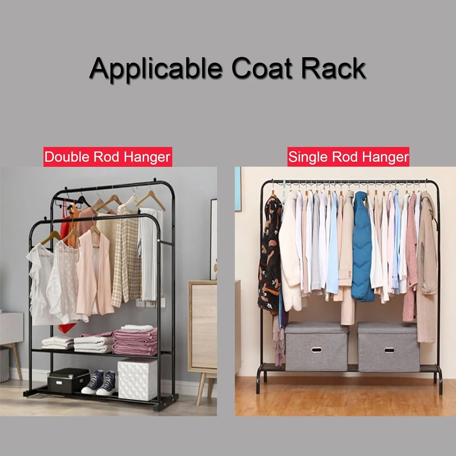 Clothing Rack Cover, Garment Bags for Hanging Clothes, with Metal Zipper, Suitable for Suits, Jackets, Sweaters, Shirts, Pants(Clear,60x50x150cm x20x59in)