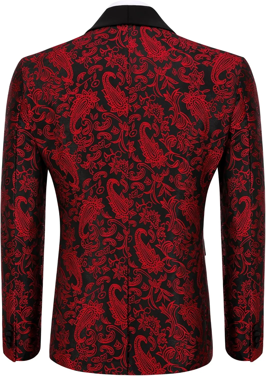 COOFANDY Men's Floral Tuxedo Jacket Paisley Shawl Lapel Stylish Suit Blazer Jacket for Wedding, Dinner, Party, Prom