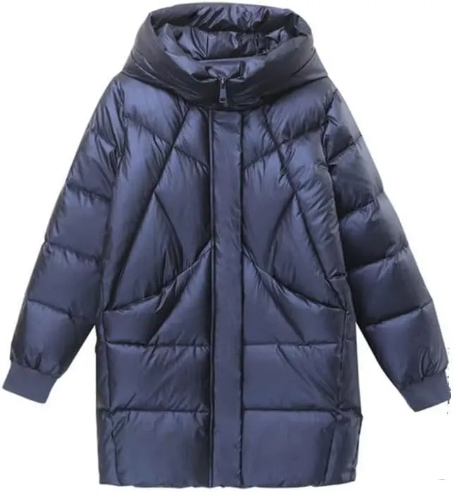 Cotton Coat Women's Mid-Length Winter Jackets Elegant Parkas Padded Jacket Thick Down Vintage Outwear