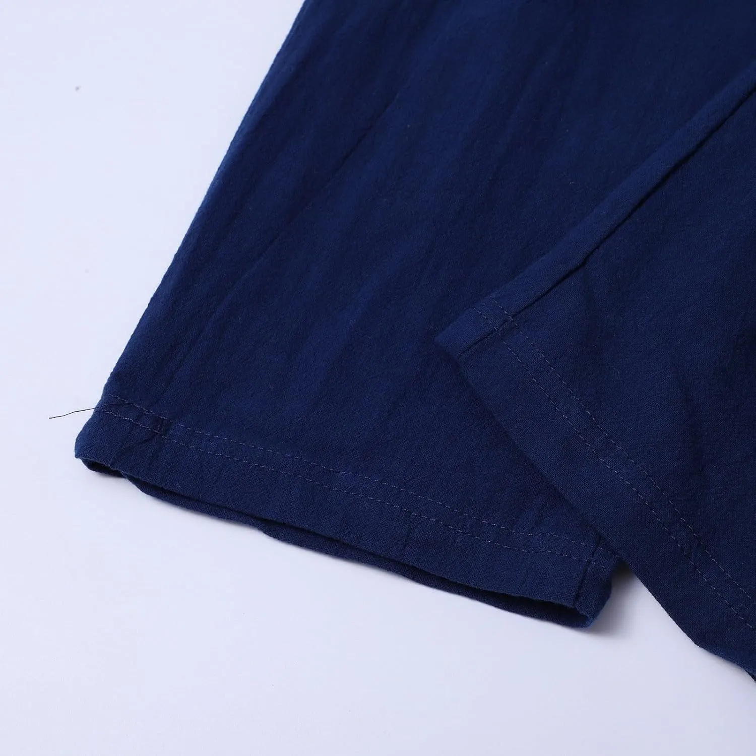 Cotton Linen Pants Men Casual Drawstring Summer Beach Pants Lightweight Breathable Flat Front Trouser with Pockets