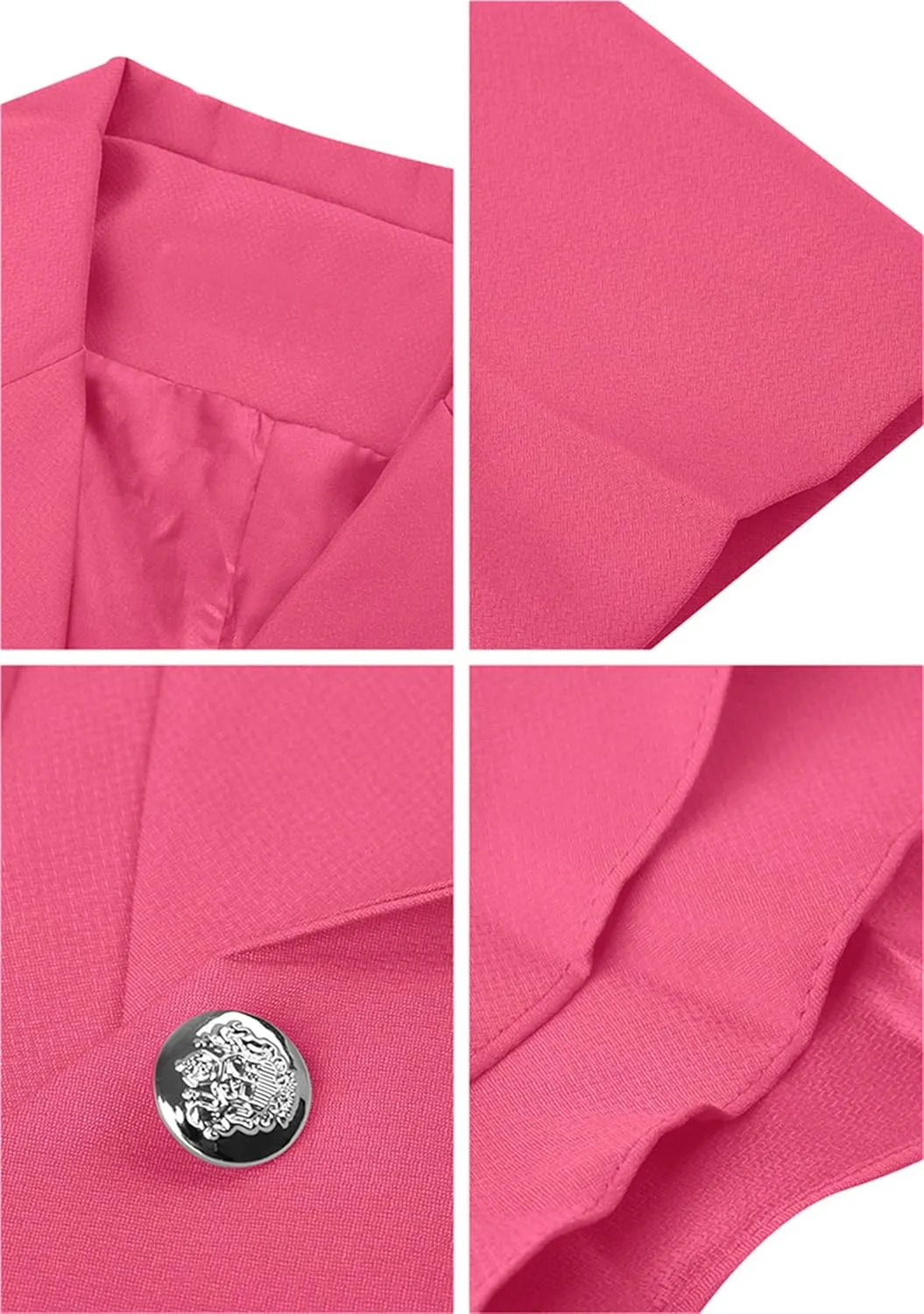 DIACACY Womens Button Down Open Front Blazer Long Sleeve Jacket Solid Color Plus Size Office Coat Blazer