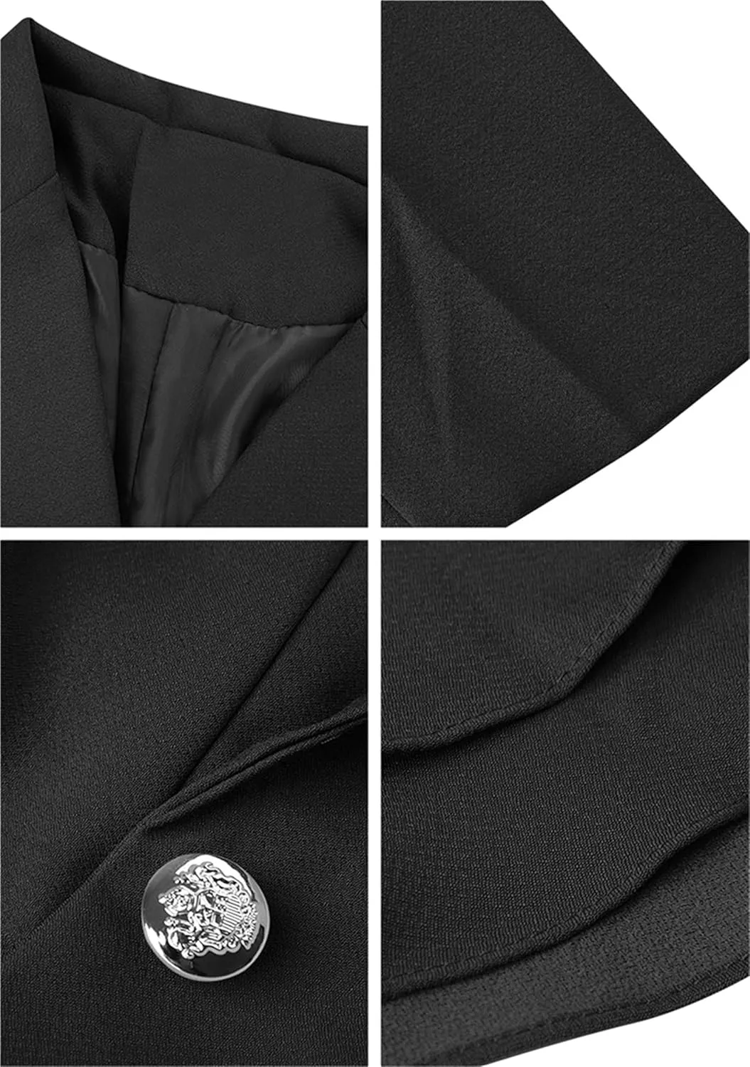 DIACACY Womens Button Down Open Front Blazer Long Sleeve Jacket Solid Color Plus Size Office Coat Blazer