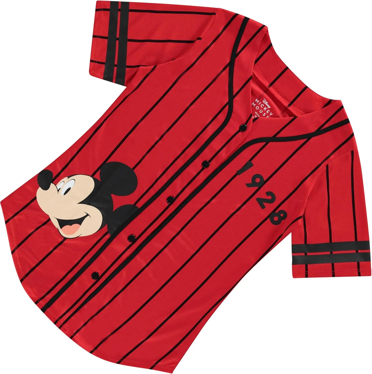 Disney Ladies Mickey Mouse Fashion Shirt - Mickey & Minnie Mouse Baseball Jersey Mickey Mouse Button Down Baseball Jersey