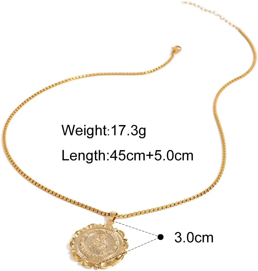 Divine Guardian Patron Amulet: St Michael/Christopher/Benedict/Jude/Virgin Mary/Jesus Cross/Joseph/Anthony Pendant Necklace for Men Women - 18k Gold Medal Jewelry