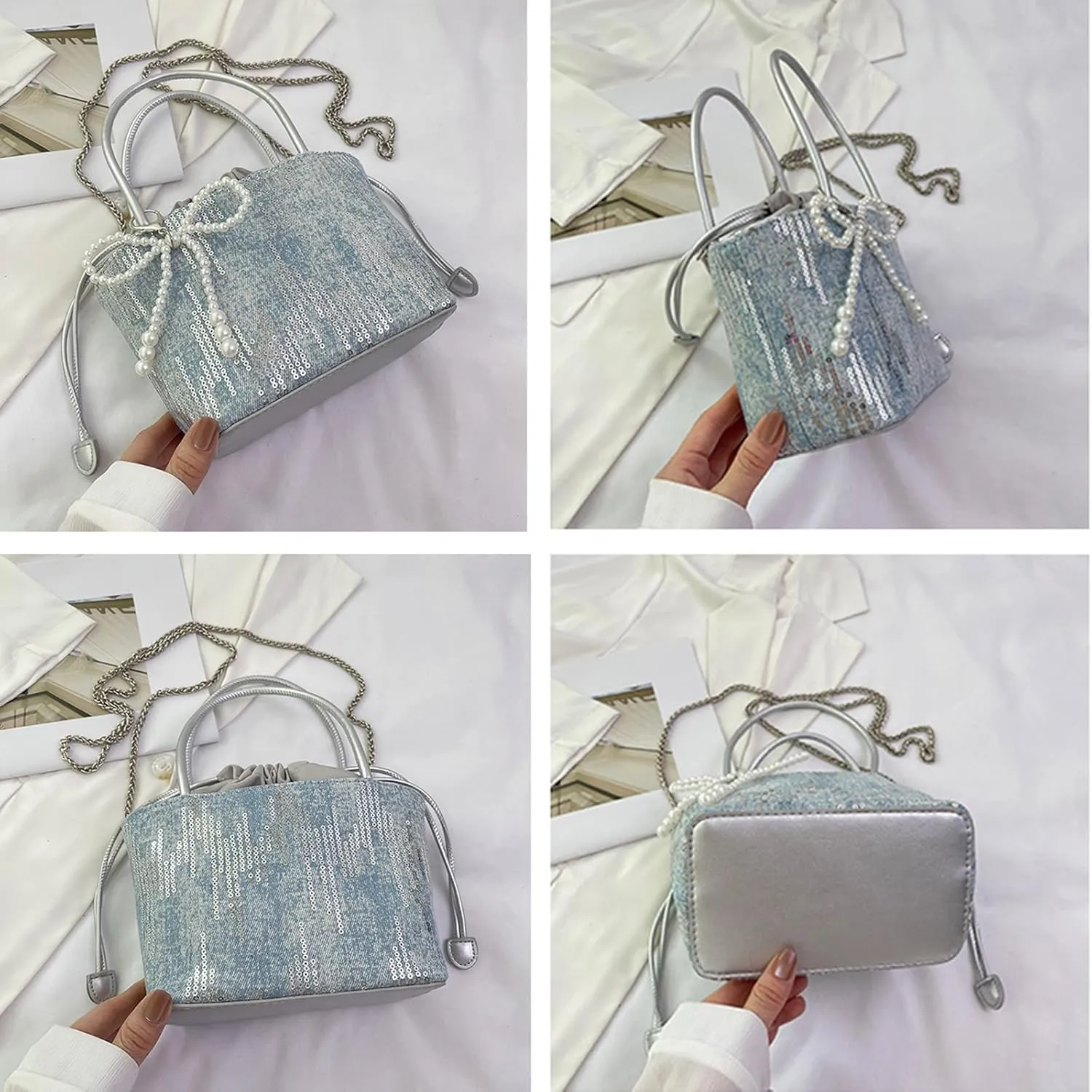 Drawstring Bucket Purse for Women Lightweight Top Handle Handbag and Crossbody Purse Stylish Women's Bucket Tote Bag