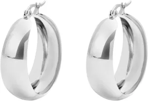 Edforce Stainless Steel 18K Gold Plated Lead-free Hypoallergenic Wide Large Rounded Hoop Earrings with Click-Top