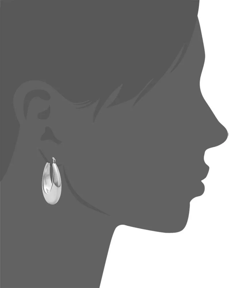 Edforce Stainless Steel Chunky Large Thick Rounded Tube Hoop Earrings