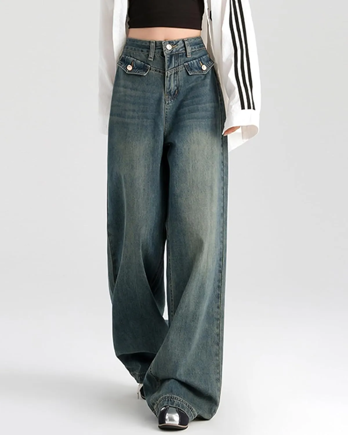 EMMIOL Womens Wide Leg Jeans Straight Baggy Boyfriend Low Rise Denim Pants Flare Jeans Trendy Outfits