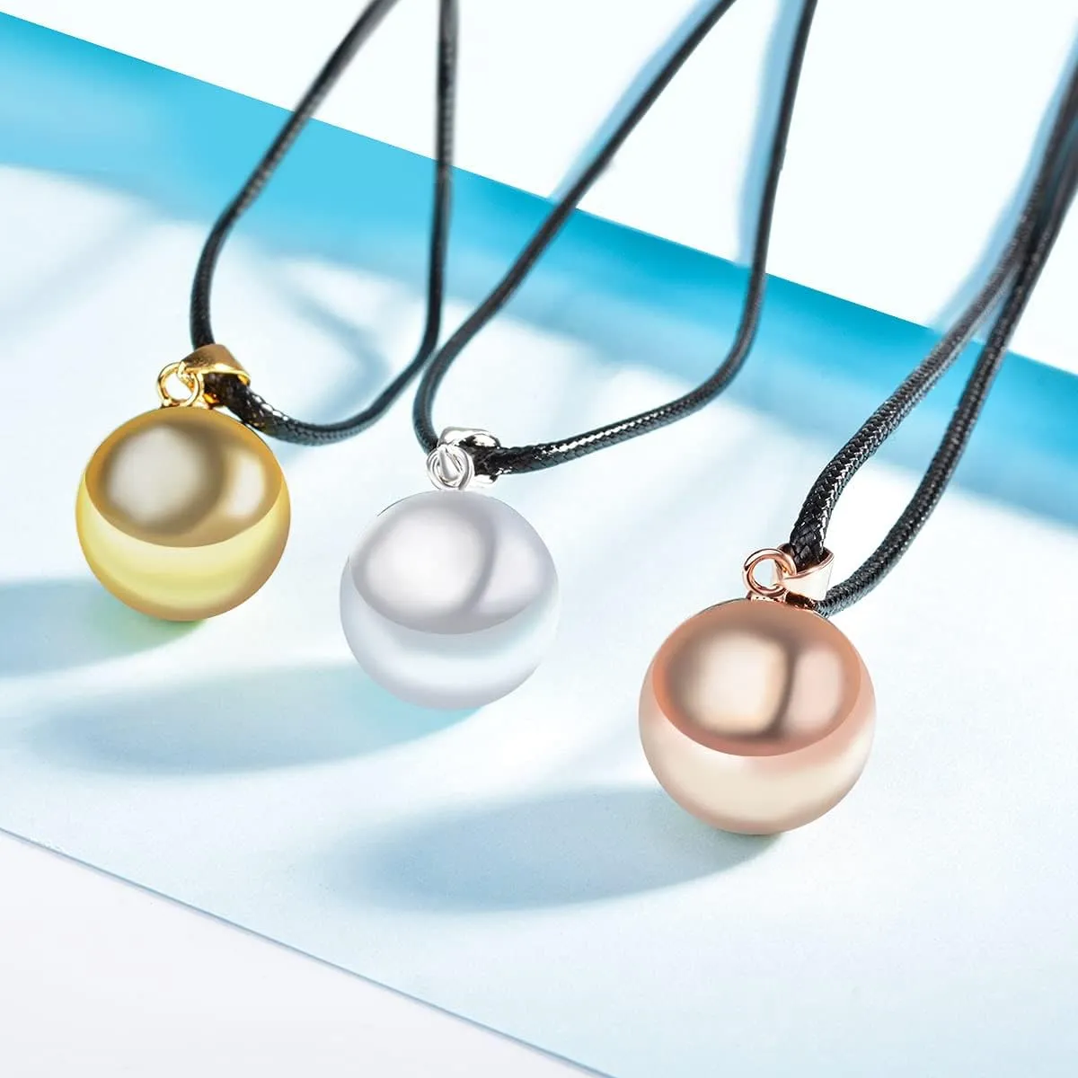 EUDORA Harmony Bola Ball Necklace Pregnancy Chime Bola Pendant, 45" or 30" Long Chain for Mother