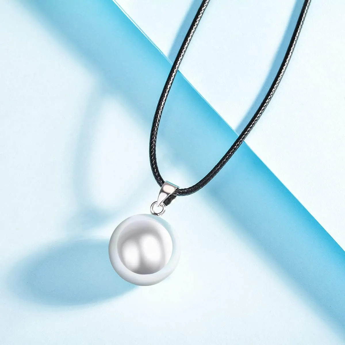 EUDORA Harmony Bola Ball Necklace Pregnancy Chime Bola Pendant, 45" or 30" Long Chain for Mother