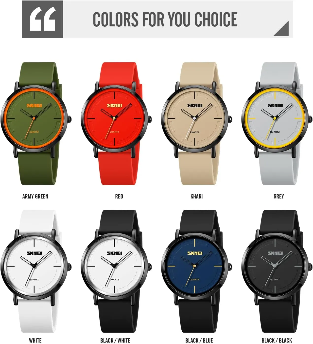 FANMIS Men's Fashion Minimalist Analog Quartz Watch Business Ultra-Thin Sports Military Watch Waterproof Calendar for Unisex Outdoor Watch with Silicone Strap