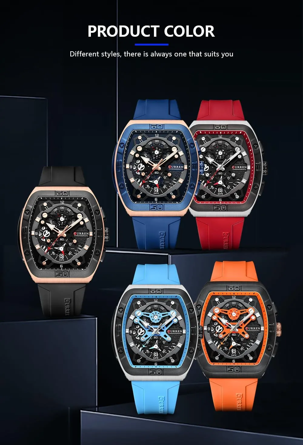 FANMIS Mens Multifunctional Chronograph Fashion Business Dress Quartz Analog Watch Silicone Band Sports WristwatchElegant Watch Gifts for Men