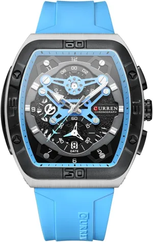 FANMIS Mens Multifunctional Chronograph Fashion Business Dress Quartz Analog Watch Silicone Band Sports WristwatchElegant Watch Gifts for Men