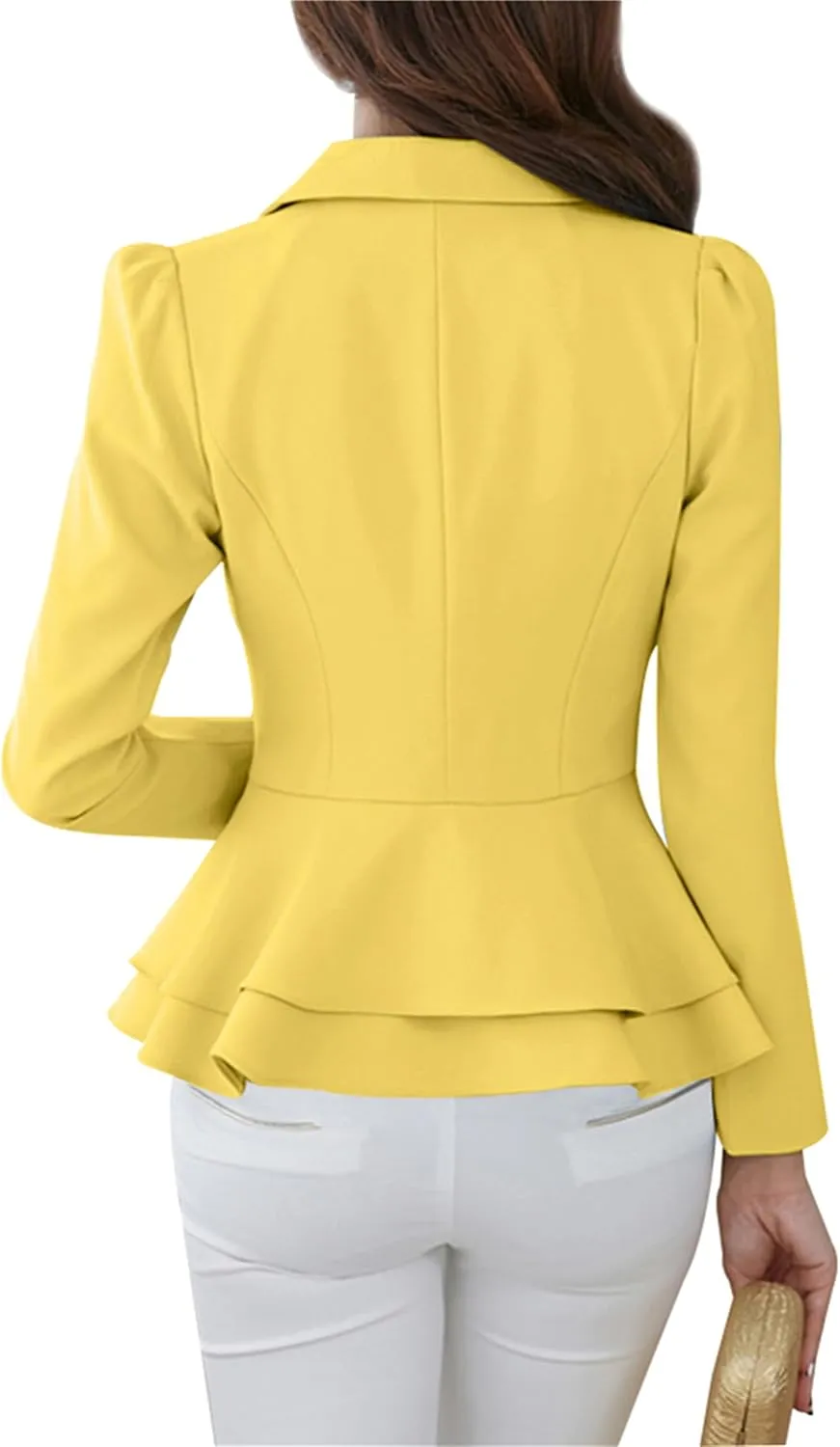 Fashion Button Down Blazer for Women Lightweight Lapel Front Open Blazer Casual Business Slim Fit Blazer